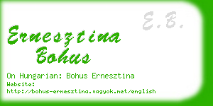 ernesztina bohus business card